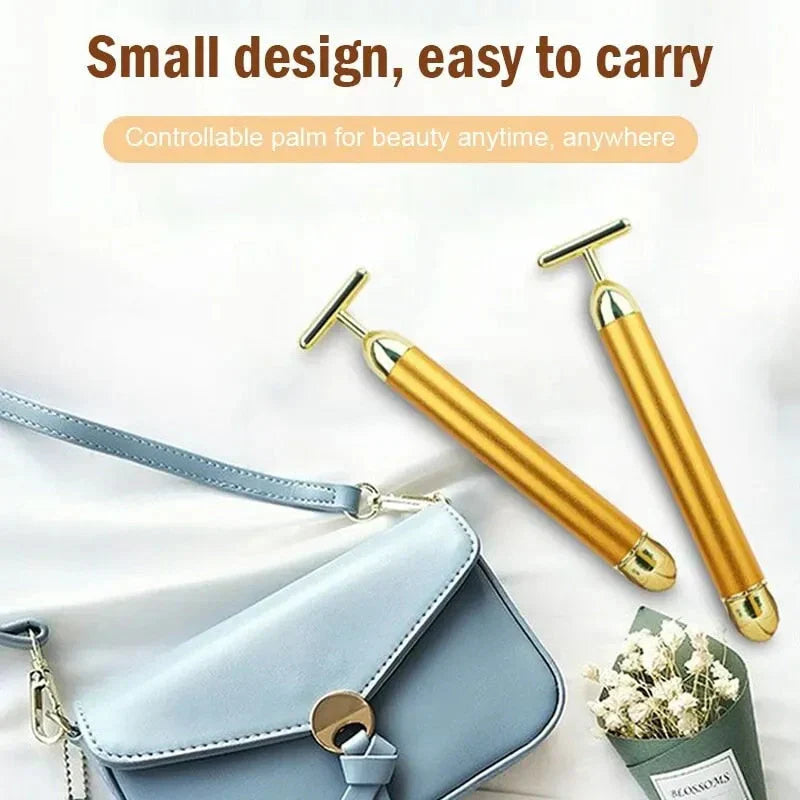 24K Gold Energy Beauty Bar Electric Facial Massage Roller